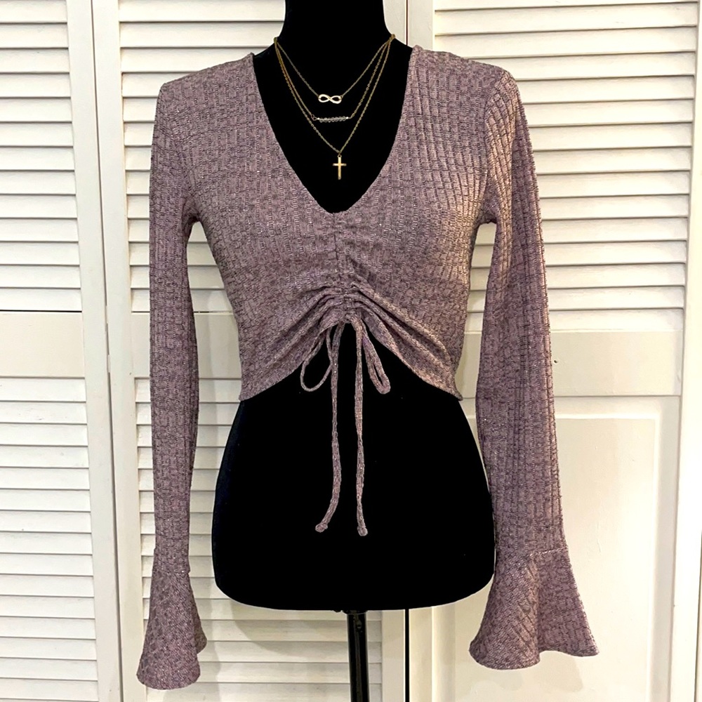 FOREEVER 21 Contemporary | Women’s Drawstring Ruched Front Crop Sweater Size M